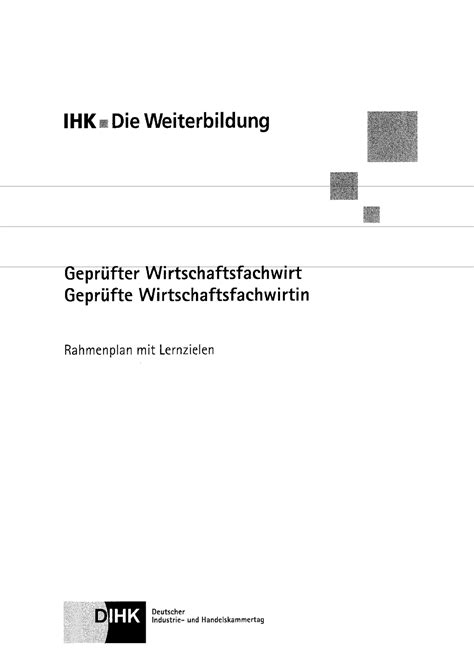 Rahmenplan Rahmenlehrplan Wirtschaftsfachwirt Kauffrau Im