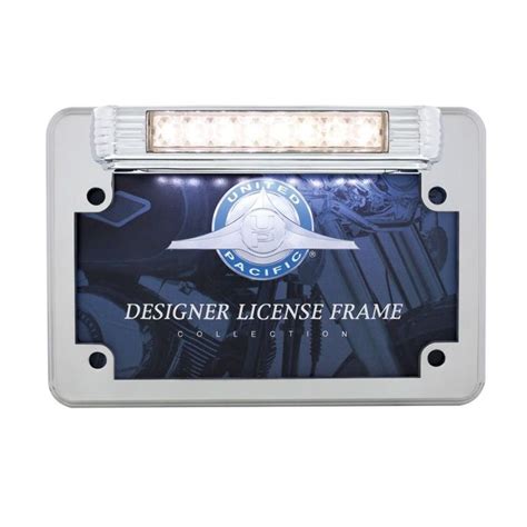 LED Motorcycle License Plate Frame Deluxe Vintage Design Back Up