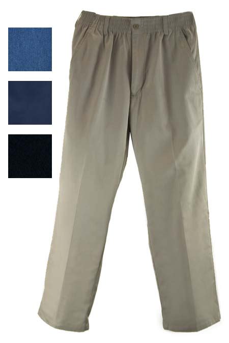 Men's Full Elastic Waist Pants/Slacks