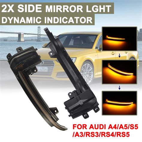 Rearview Mirror Signal Lamp Highlight Led Car Dynamic Turn Light Yellow