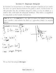 Understanding Improper Integrals: Limits, Convergence, and | Course Hero