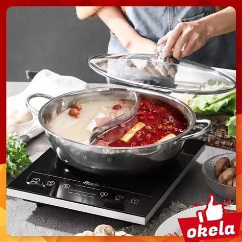 Jual Okela Panci Hotpot Sekat Panci Shabu Suki Stainless Steam Boat 2