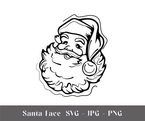 Santa Svg Santa Face Svg Vintage Santa Svg Santa Claus Svg Christmas