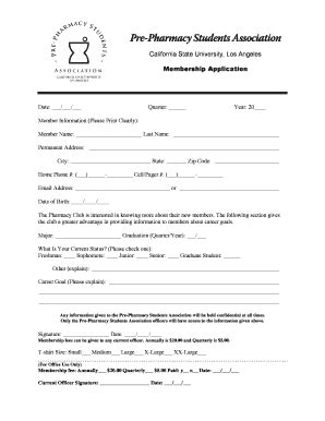 Fillable Online Calstatela Application Form California State