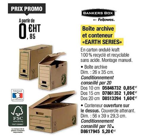 Offre Boîte Archive Et Conteneur earth Series Bankers Box By Fellowes