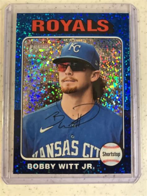 Topps Heritage Bobby Witt Jr Bleu Tincelant Chrome Eur