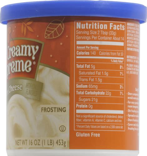 Pillsbury Creamy Supreme Cream Cheese Frosting 16 Oz Kroger