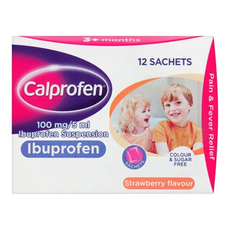 Buy Calprofen Ibuprofen Suspension Sachets 12x5 Chemist Direct