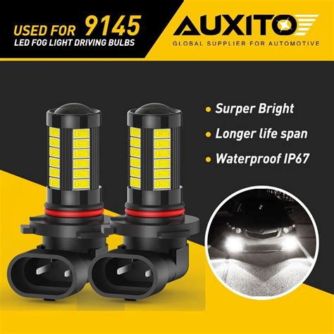 AUXITO 9145 9140 H10 LED Fog Bulbs Driving Light High Power 6000K Super