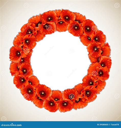 Wreath Of Poppies Stock Vector Illustration Of Artifical 39580605