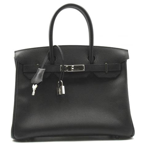 Hermès Hermes Epsom Birkin 30 Black Pony style calfskin ref 753199