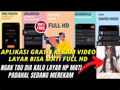 Aplikasi Gratis Rekam Video Layar Bisa Mati FULL HD Unlimited Record