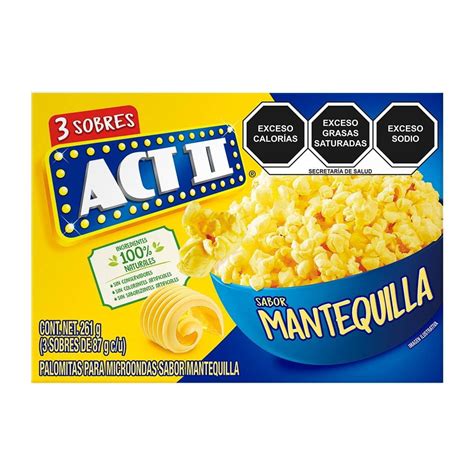 Palomitas Para Microondas ACT II Mantequilla 3 Sobres De 87 G C U Walmart