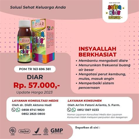 Jual Madu Syifa Kids Diar Hiu Original Mengobati Anak Diare Dan