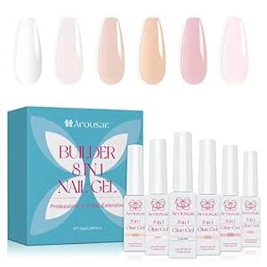Amazon Arousar Builder Nail Gel Colors Clear Pink Nude Neutral Sheer Gel Builder