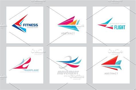 Abstract Airplane Wing Vector Logo