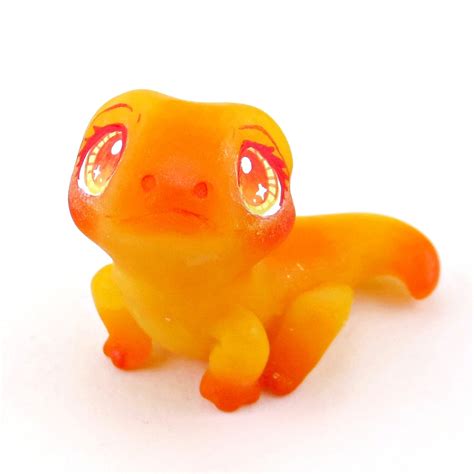 Fire Salamander Figurine Polymer Clay Elementals Collection Narwhal