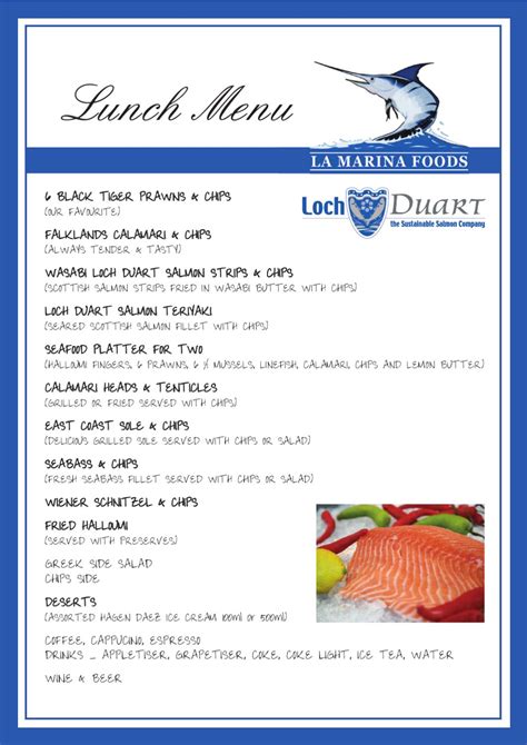 La Marina Foods Menu By Robyn Rickards Issuu