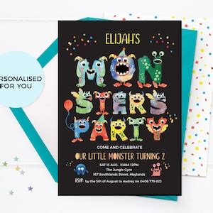 Monster Birthday Invitations, Monster Invitations, Printable Kids ...