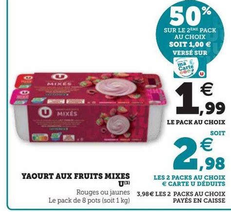 Promo Yaourt Aux Fruits Mixes U Chez U Express Icatalogue Fr