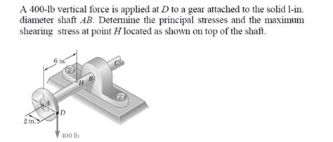 Solved A Lb Vertical Force Is Applied At D To A Gear Chegg