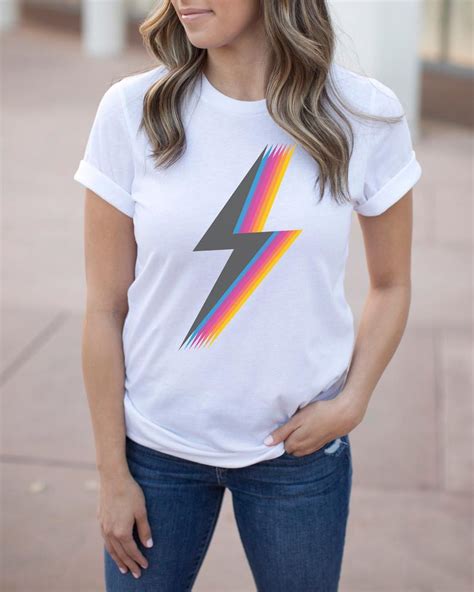 Lightning Bolt Tshirt Unisex Graphic Tees Womens Retro T Etsy Graphic