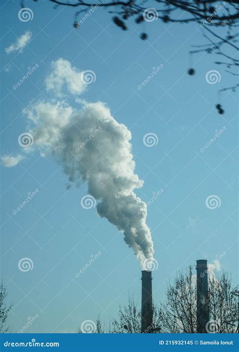 The Chimney Of A Thermal Power Plant The Smoke Extracted By A Thermal