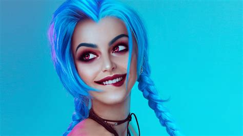 2048x1152 Jinx League Of Legends Cosplay Wallpaper 2048x1152 Resolution