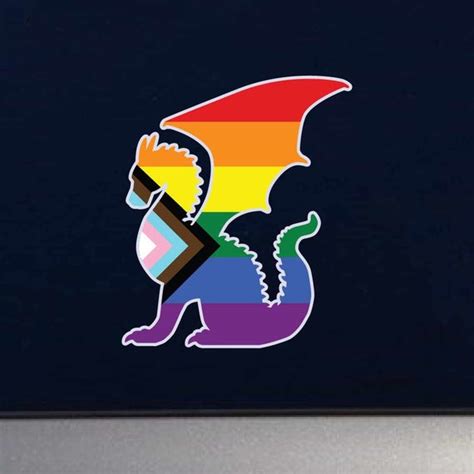 Lgbt Pride Dragon Silhouette Furry Fandom Many Pride Flags Etsy