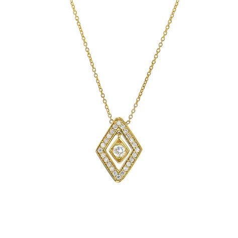 K Yellow Gold Diamond Lozenge Necklace Josephs Jewelers