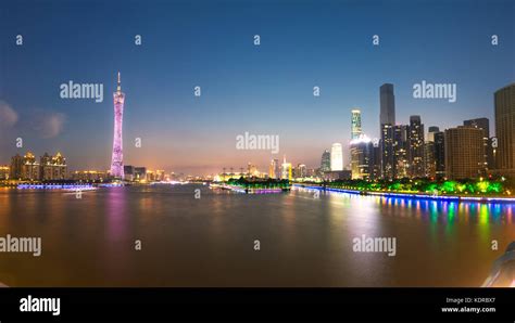 city night of guangzhou china Stock Photo - Alamy