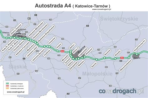 Mapa Przebiegu Autostrady A Gliwice Katowice Krak W Tarn W