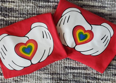 Rainbow Heart Mickey Hands Tshirt LGBTQ Gay Pride Disney Etsy
