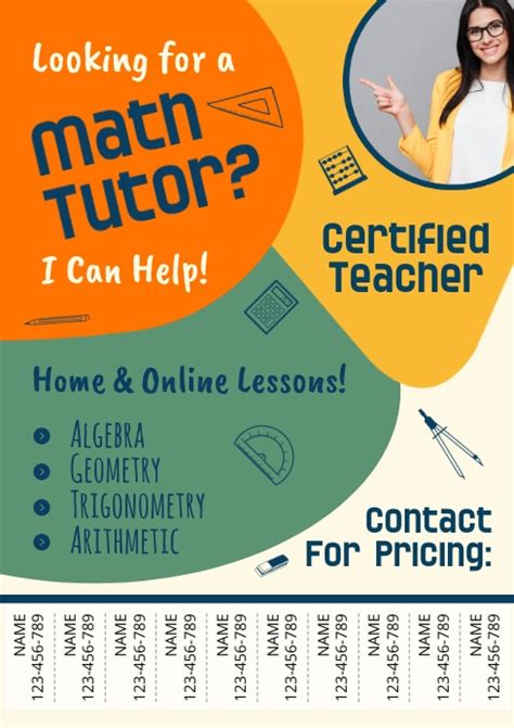 Copy Of Tutoring Flyer Template Math Postermywall