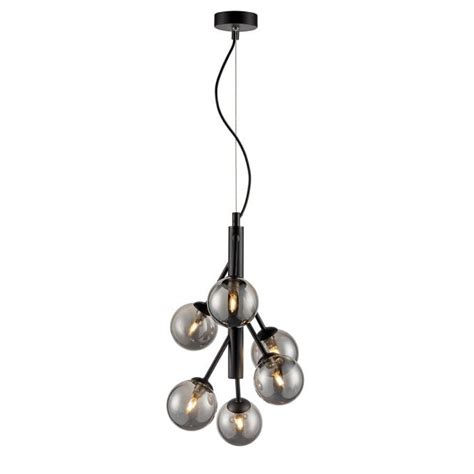 Nanteuil Lighting Poxwell Six Lamp Cluster Pendant In Matt Black