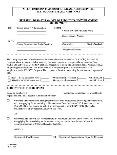 Fillable Online Referral To Ssa For Waiver Or Reduction Of Overpayment