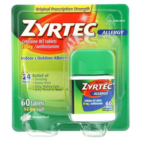 Zyrtec Allergy Cetirizine Hcl Mg Tablets