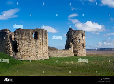 Flint Castle And Dee Estuary At Low Tide Flint Flintshire North East