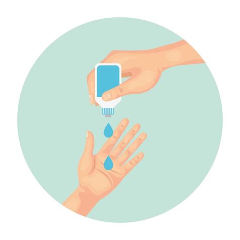 Hands Sanitizer Bottle And Hand Vector Design Vector Art At