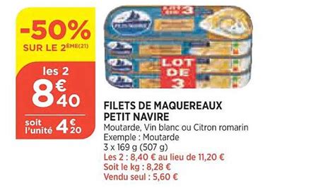 Offre Filets De Maquereaux Petit Navire Chez Bi1