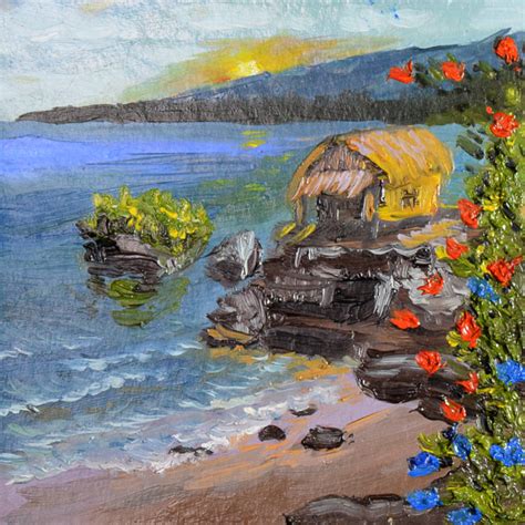 Fisherman's Hut Landscape Hand Made Original Oil Painting Im - Inspire ...