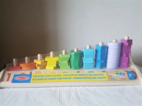 Melissa Doug Counting Shape Stacker Wooden Preschool Educational