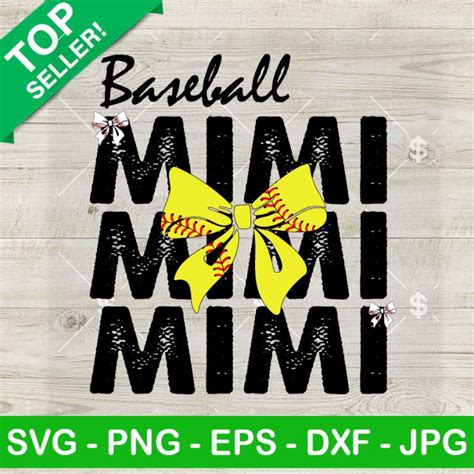 Baseball Mimi Sport Bow SVG Baseball Bow SVG Sport Mom Mother S Day