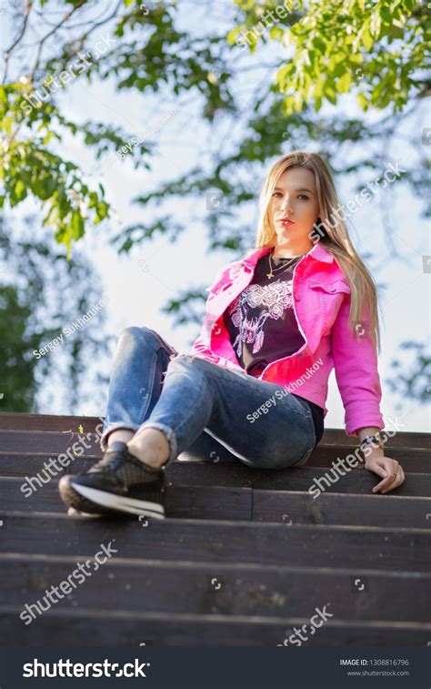 Charming Blonde Posing Outdoors Stock Photo Shutterstock