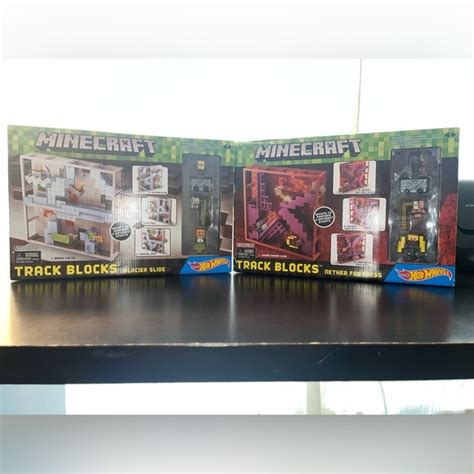 Toys Hot Wheels Minecraft Track Blocks Lot Of 2 Glacier Slide Nether Fortress Poshmark