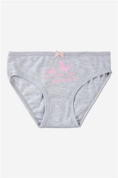 K Z Ocuk Pamuklu Renkli Bask L Fiyonk Detayl Bikini K Lot L Paket Pembe Baykar