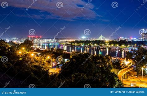 Belgrade View At Night Stock Image Image Of Urban Night 158940705