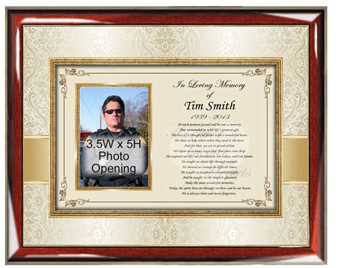 Sympathy Memorial Poetry Frame Personalized Picture Frame Etsy