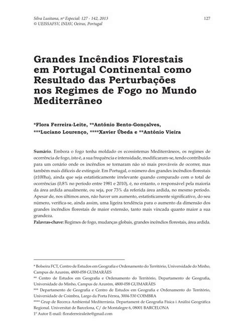 PDF Grandes Incêndios Florestais em Portugal Continental como