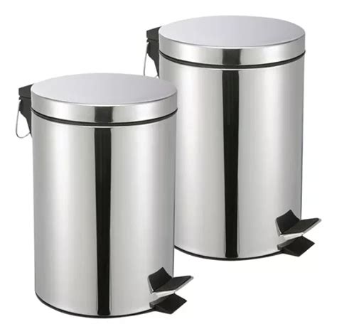 Kit 2 Lixeiras Inox Banheiro E Cozinha 3l Cesto Lixo Metal Frete grátis